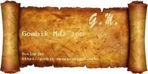 Gombik Mózes névjegykártya